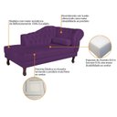 Ver imagem 6 de Diva Recamier Dora 185cm Lado Esquerdo Suede Roxo
