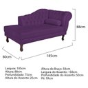 Ver imagem 3 de Diva Recamier Dora 185cm Lado Esquerdo Suede Roxo