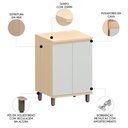 Ver imagem 3 de Balcão de Cozinha Tampo 60cm 2 Portas Pierre Carvalho/cinza L01 - Mpozenato