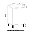 Ver imagem 4 de Balcão de Cozinha Tampo 60cm 2 Portas Pierre Carvalho/cinza L01 - Mpozenato