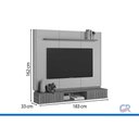Ver imagem 4 de Painel Sala Estar p/ TV 70 pol Amarante 183cm Canela/White Linea