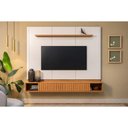 Ver imagem 1 de Painel Sala Estar p/ TV 70 pol Amarante 183cm Canela/White Linea