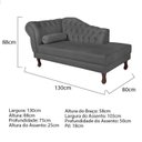 Ver imagem 3 de Diva Recamier Dora 130cm Lado Direito Cinza Escuro