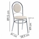 Ver imagem 3 de Kit 2 Cadeiras de Jantar 89,5x41cm Bege/Cromado
