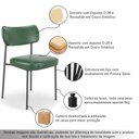 Ver imagem 3 de Kit 4 Cadeiras Sala de Jantar Lisa Pés Preto PU Verde m² - Monari Design