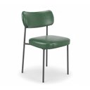 Ver imagem 2 de Kit 4 Cadeiras Sala de Jantar Lisa Pés Preto PU Verde m² - Monari Design