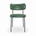 Ver imagem 7 de Kit 4 Cadeiras Sala de Jantar Lisa Pés Preto PU Verde m² - Monari Design
