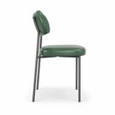 Ver imagem 5 de Kit 4 Cadeiras Sala de Jantar Lisa Pés Preto PU Verde m² - Monari Design