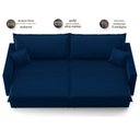 Ver imagem 6 de Sofá Tango 2,20m sem Caixa, Retrátil e Reclinável Veludocristal Azul Marinho - Netsofas