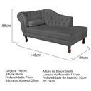 Ver imagem 3 de Diva Recamier Dora 140cm Lado Direito Cinza Escuro