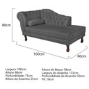 Ver imagem 3 de Divã Recamier Dora 160cm Lado Direito Linho Cinza Escuro