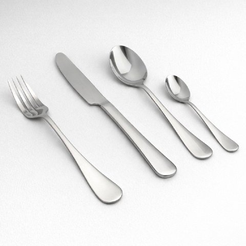 Conjunto de Talheres 4 Peças Base em Aço Inox Meio Brilho