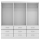 Ver imagem 3 de Guarda-roupa Casal Bergamo 6 Portas 9 Gavetas - Evidencia Móveis