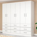 Ver imagem 1 de Guarda-roupa Casal Bergamo 6 Portas 9 Gavetas - Evidencia Móveis