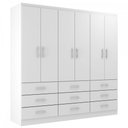 Ver imagem 2 de Guarda-roupa Casal Bergamo 6 Portas 9 Gavetas - Evidencia Móveis