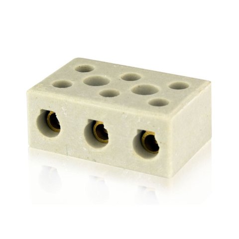 Conector Porcelana Tripolar 16 Mm 12 Peças Foxlux