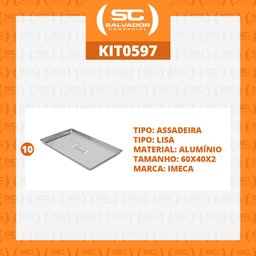 KIT - 10 Formas Assadeiras Estampada Alumínio Biscoito 60 x 40 x 2 - Imeca - 2