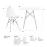 KIT - Mesa redonda Eames 90 cm branco + 2 cadeiras Eiffel DSW Verde escuro - 10