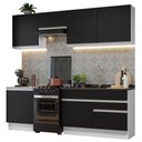 Ver imagem 3 de Armário de Cozinha Completa 240cm Branco/Preto Glamy Madesa 08
