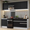 Ver imagem 1 de Armário de Cozinha Completa 240cm Branco/Preto Glamy Madesa 08