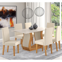 Ver imagem 1 de Mesa de Jantar Retangular Camille com 6 Cadeiras Venus Mel/blonde/bege - Casa Giulia