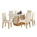 Ver imagem 2 de Mesa de Jantar Retangular Camille com 6 Cadeiras Venus Mel/blonde/bege - Casa Giulia