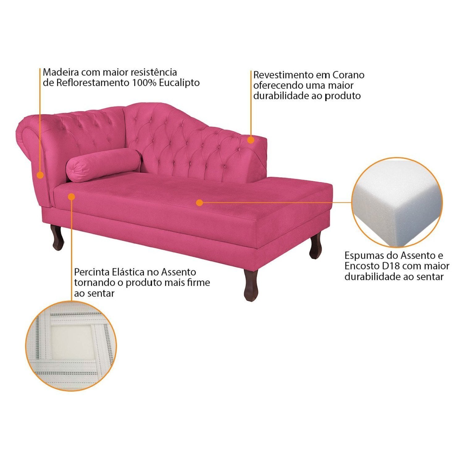 Diva Recamier Dora 185cm Lado Direito Corano - 6