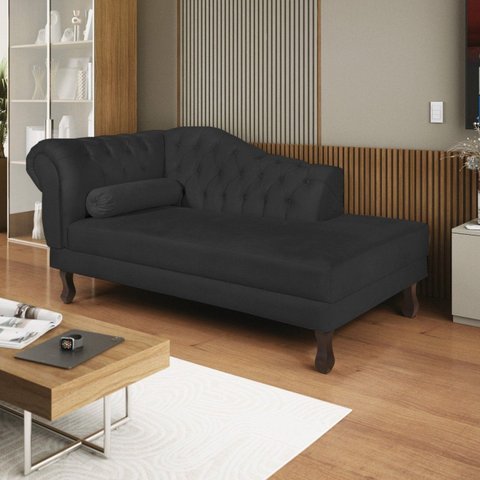 Diva Recamier Dora 185cm Lado Direito Preto