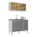 Ver imagem 1 de Armário de Cozinha com Balcão para Pia Siena Multimóveis Mp2216 Branco/lacca Fumê