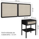Ver imagem 3 de Cabeceira Casal e 2 Mesas Cabeceira Palinha 27977 Nero Preto Artesano