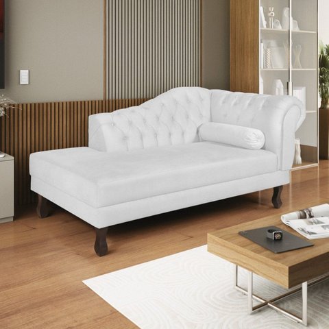 Diva Recamier Dora 130cm Lado Esquerdo Branco