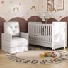 Quarto de Bebê com Poltrona Amamentação e Berço Americano 3x1 com Colchão Pimpolho Multimóveis  - 1