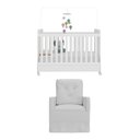 Ver imagem 6 de Quarto de Bebê com Poltrona Amamentação e Berço Americano 3x1 com Colchão Pimpolho Multimóveis 