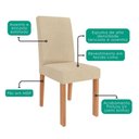 Ver imagem 6 de Mesa de Jantar 22133 Mdf com 4 Cadeiras Estofadas Linho Gengibre Molci