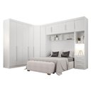 Ver imagem 3 de Quarto de Casal Modulado 11 Portas Orion Ambiente Branco - Leifer Móveis