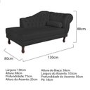 Ver imagem 3 de Diva Recamier Dora 130cm Lado Esquerdo Preto