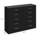 Ver imagem 5 de Cômoda Caribe 90cm 10 Gavetas Preto - Fellicci Móveis