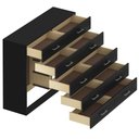 Ver imagem 3 de Cômoda Caribe 90cm 10 Gavetas Preto - Fellicci Móveis
