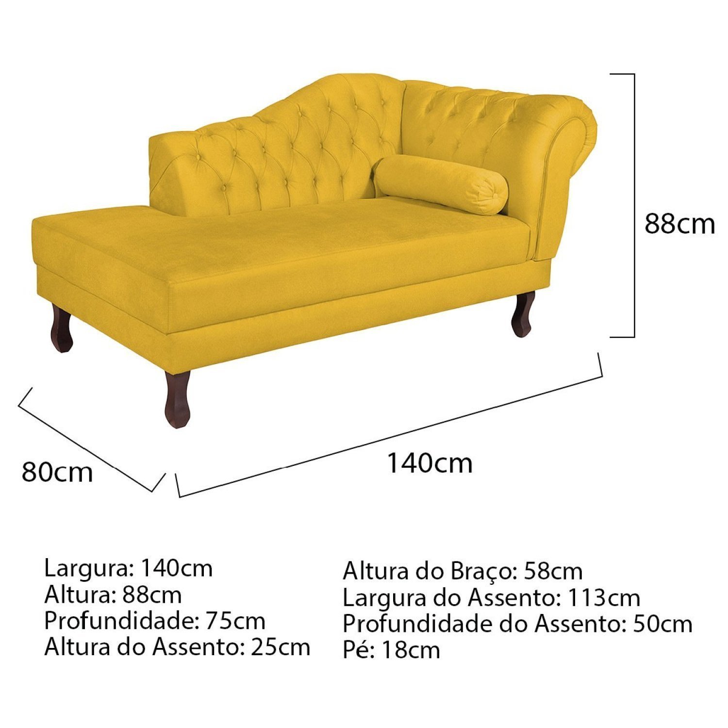 Diva Recamier Dora 140cm Lado Esquerdo Corano - 3