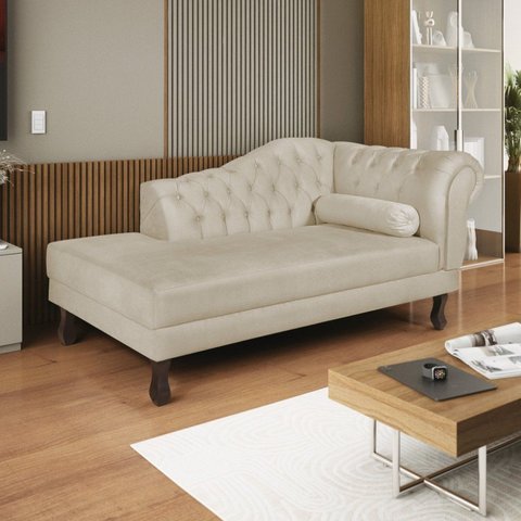 Diva Recamier Dora 140cm Lado Esquerdo Bege