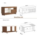 Ver imagem 5 de Sala de Estar City Rack 65'' Polegadas Mesa de Centro e Aparador Cinamomo/Off White