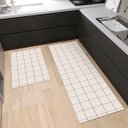 Ver imagem 2 de Tapete Jogo Cozinha 2 Peças Passadeira 1,30m X 0,45m Capacho 0,65m X 0,45m  Antiderrapante