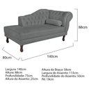 Ver imagem 3 de Diva Recamier Dora 140cm Lado Esquerdo Cinza