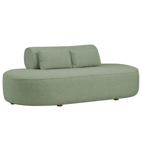 Sofá Orgânico Horizonte 3 Lugares 210cm Bouclé Verde Claro - Nexta Casa
