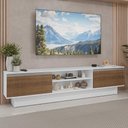 Ver imagem 1 de Rack para TV até 80 Polegadas 218 cm 2 Portas Branco/Rustic Glamy Madesa