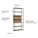 Ver imagem 3 de Estante 7 Prateleiras 211,5cm Home Office Nogal/preto