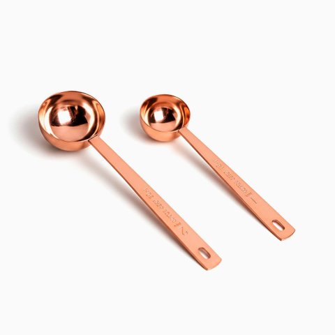 Conjunto de Colher Dosadora para Café em Aço em Bronze - Ilc