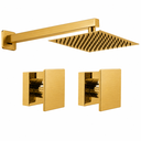 Ver imagem 1 de Kit Ducha Quadrada 20x20 Slim Ultra Fina + 2 Acabamentos para Registro Base Deca Cogumelo até 1''pol