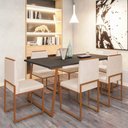 Ver imagem 2 de Conjunto Duas Cadeiras Sala Jantar Barcelona Base Bronze:bege