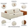 Sofá Ilha Modular Living com Puff 232cm Georgia K04 Bouclê Bege/caramelo - Mpozenato - 3